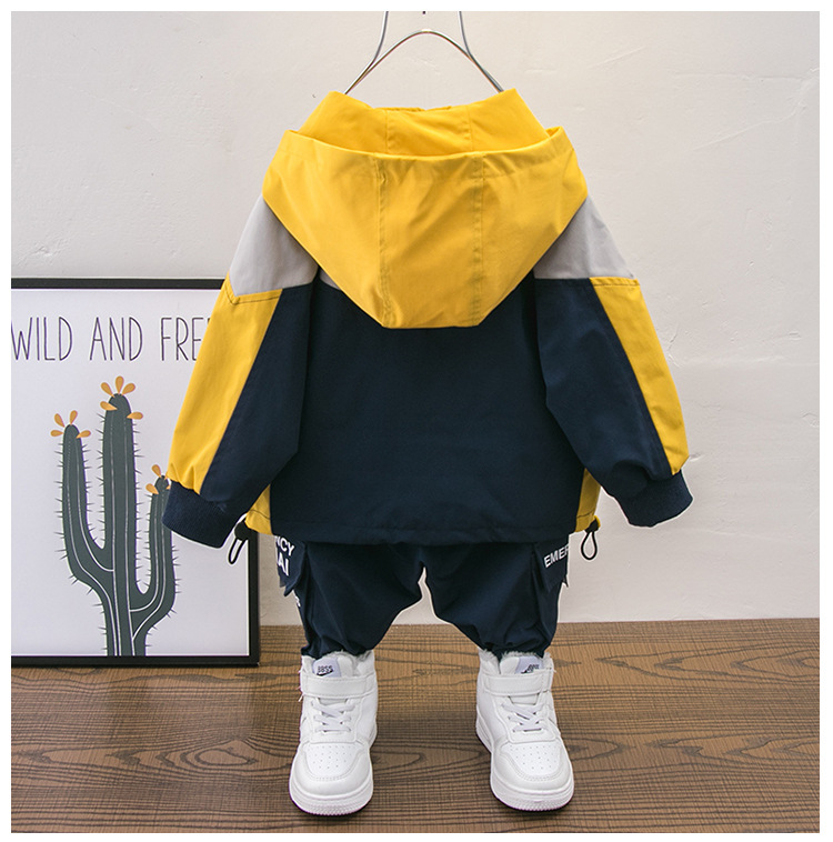 Boys Autumn Clothing Suit 21 New Korean Style Children's Trendy Coat Two Pieces Boys' Stitching Fashion Clothes Cardigan Boys Autumn Clothing Suit 21 New Korean Style Children's Trendy Coat Two Pieces Boys' Stitching Fashion Clothes Cardigan