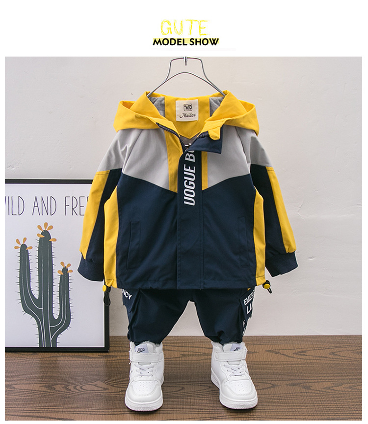Boys Autumn Clothing Suit 21 New Korean Style Children's Trendy Coat Two Pieces Boys' Stitching Fashion Clothes Cardigan Boys Autumn Clothing Suit 21 New Korean Style Children's Trendy Coat Two Pieces Boys' Stitching Fashion Clothes Cardigan
