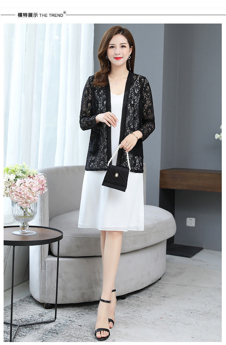 Lace Sun Protective Clothing Thin Coat Summer New Large Size Women's Cardigan Mid-Length Outer Match Long Sleeve Shawl Air Conditioning Shirt Lace Sun Protective Clothing Thin Coat Summer New Large Size Women's Cardigan Mid-Length Outer Match Long Sleeve Shawl Air Conditioning Shirt