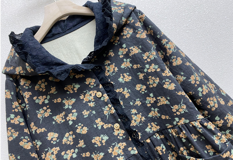 Japanese Mori Girl Thickened Hooded Printed Dress Autumn and Winter New Cardigan Coat Embroidered Edge Loose plus Size Women's Clothing Japanese Mori Girl Thickened Hooded Printed Dress Autumn and Winter New Cardigan Coat Embroidered Edge Loose plus Size Women's Clothing