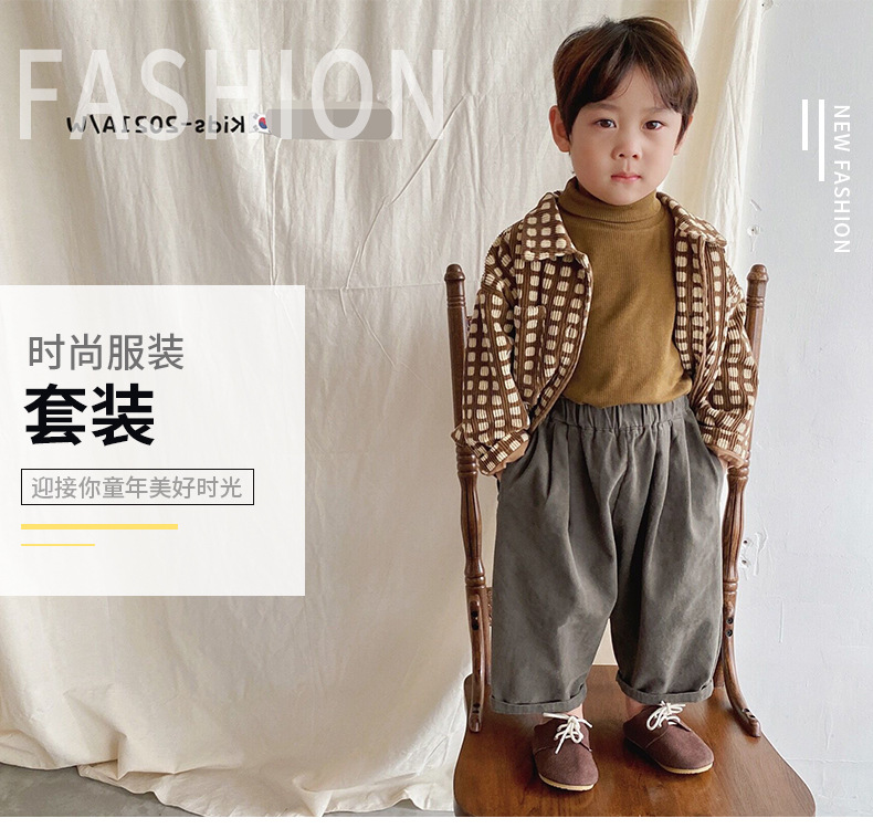 2021 Autumn New Boys' Japanese Style Jacket Coat Girl's Cardigan Kids' Overcoat