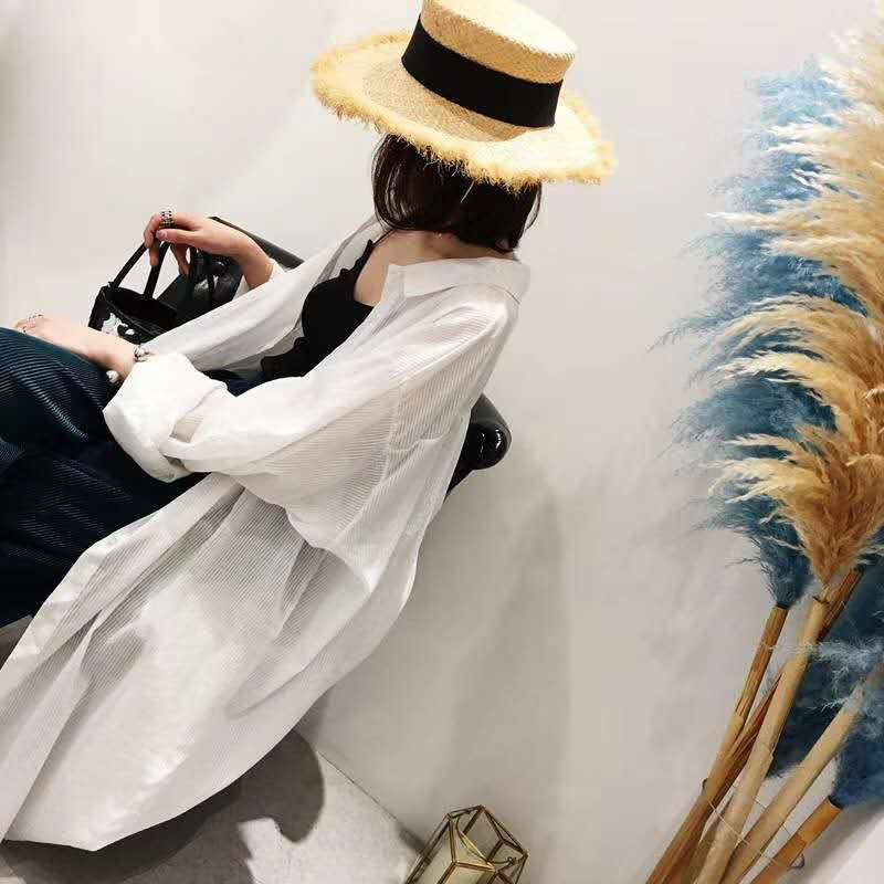 Summer Sunblock Cardigan for women in large size Chiffon holiday air horn sleeve medium long compression air Cardigan thin style Summer Sunblock Cardigan for women in large size Chiffon holiday air horn sleeve medium long compression air Cardigan thin style