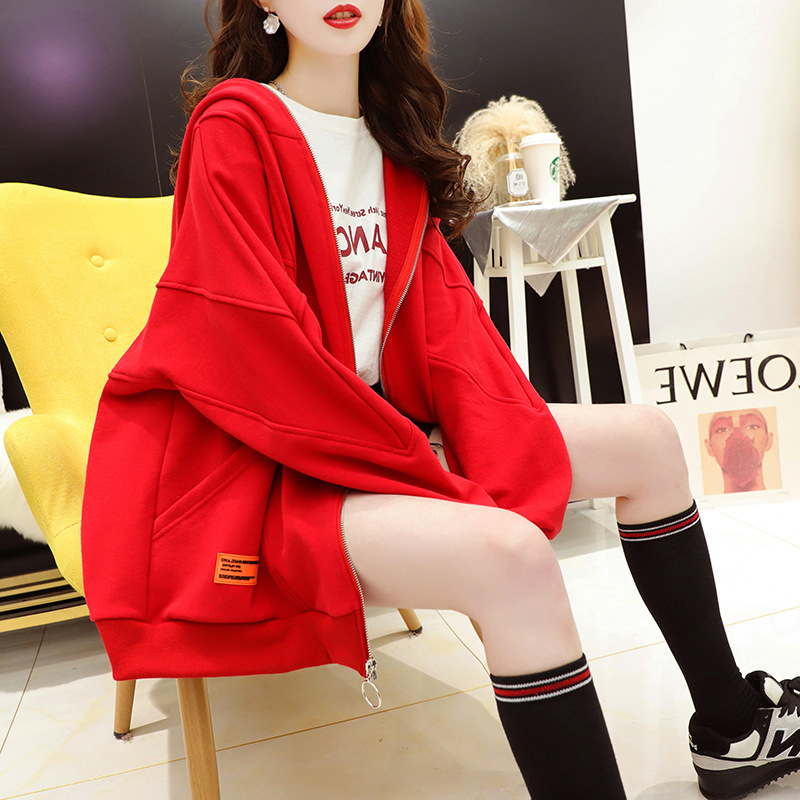 Hooded Sweater Cardigan Women&#039;s New Autumn Western Style Youthful-Looking Korean Style Loose Casual Spring and Autumn Thin Coat