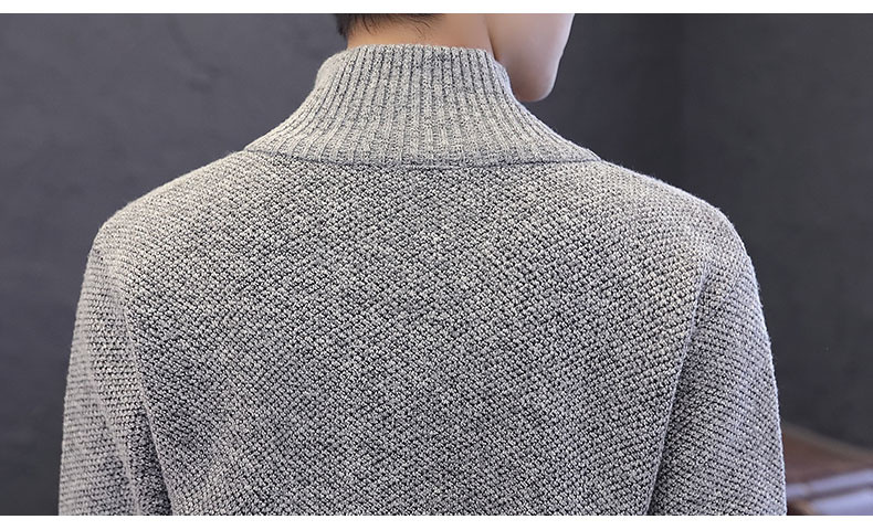 Autumn and Winter Men's Sweater Men's Thickened Fleece-Lined Sweater Casual Sweater Men's Cardigan Stand Collar Men's Coat Fashion