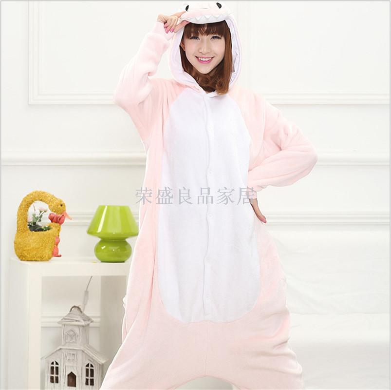 Flannel Autumn and winter Moulin dinosaur cartoon animal pajamas couple models