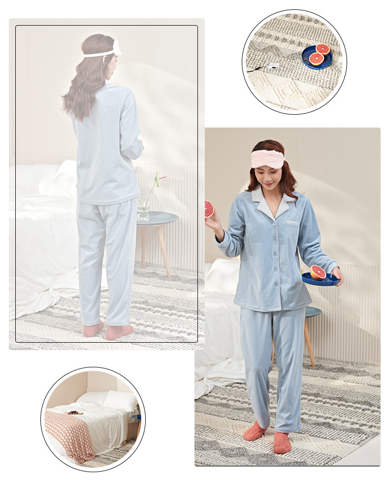 21 Mingzhiyan Winter Cotton Shell Velvet New Pajamas Women's Fashionable Elegant Cardigan Homewear Pajamas Women's Warmer 21 Mingzhiyan Winter Cotton Shell Velvet New Pajamas Women's Fashionable Elegant Cardigan Homewear Pajamas Women's Warmer