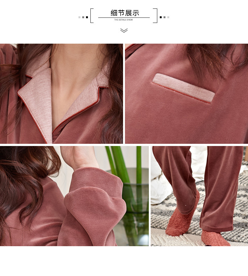 21 Mingzhiyan Winter Cotton Shell Velvet New Pajamas Women's Fashionable Elegant Cardigan Homewear Pajamas Women's Warmer 21 Mingzhiyan Winter Cotton Shell Velvet New Pajamas Women's Fashionable Elegant Cardigan Homewear Pajamas Women's Warmer