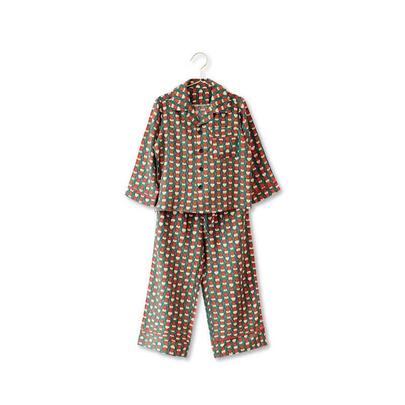 2021 Autumn and Winter New European and American Style Children&#039;s Clothing Boys and Girls Retro Printed Cotton Suit Pajamas Air Conditioning Clothes