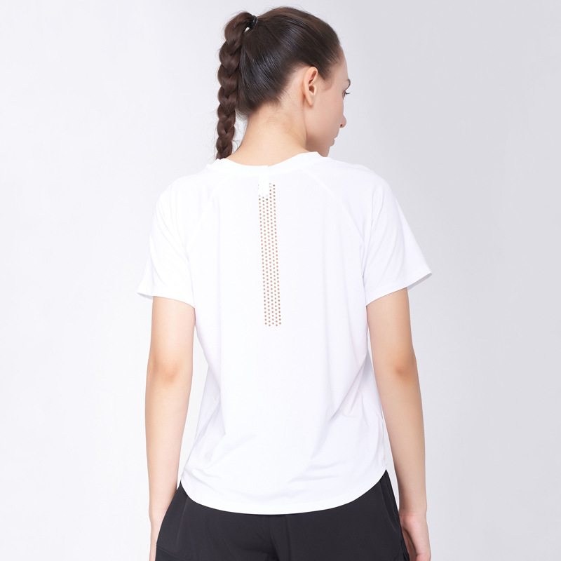 Mesh Large Size Sports T-Sleeve Women&#039;s Loose Fit Short Shirt round Neck Yoga Clothes Top Gym Short Sleeve Wholesale