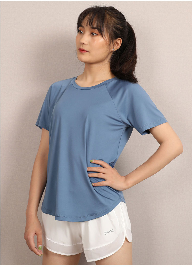 Mesh Large Size Sports T-Sleeve Women's Loose Fit Short Shirt round Neck Yoga Clothes Top Gym Short Sleeve Wholesale