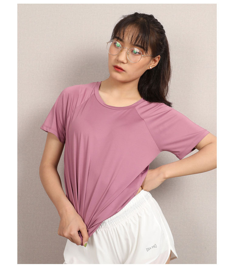 Mesh Large Size Sports T-Sleeve Women's Loose Fit Short Shirt round Neck Yoga Clothes Top Gym Short Sleeve Wholesale