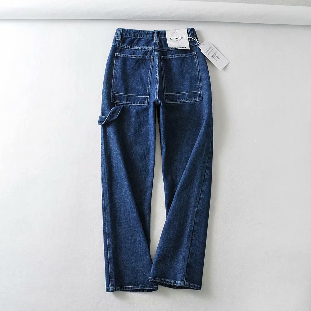 Summer New European and American women's fashion wash work clothes loose wide-leg pants jeans K4016 Summer New European and American women's fashion wash work clothes loose wide-leg pants jeans K4016