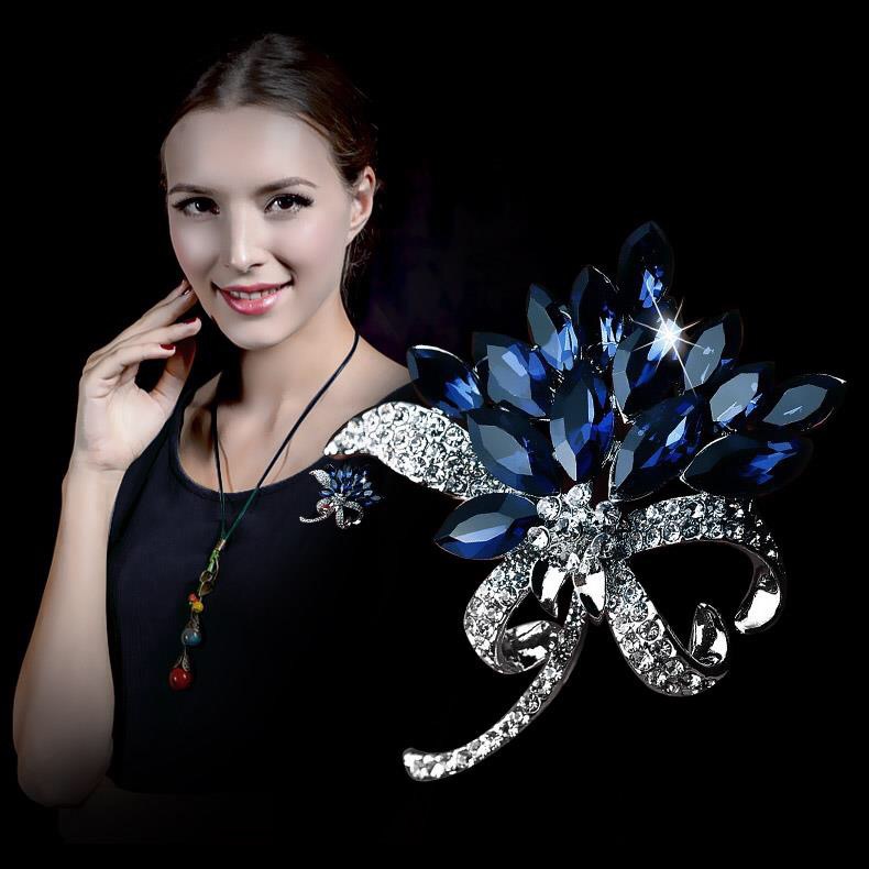 New Korean Style Bouquet Diamond Brooch Fashion Girl Clothes Accessories Brooch Pin Shawl Scarf Women's Men's