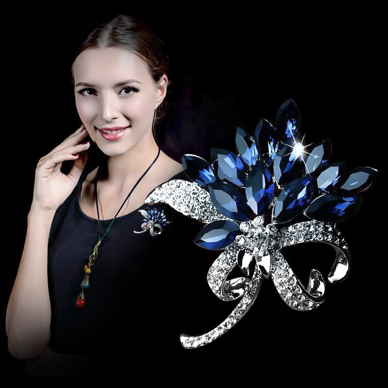 New Korean Style Bouquet Diamond Brooch Fashion Girl Clothes Accessories Brooch Pin Shawl Scarf Women's Men's