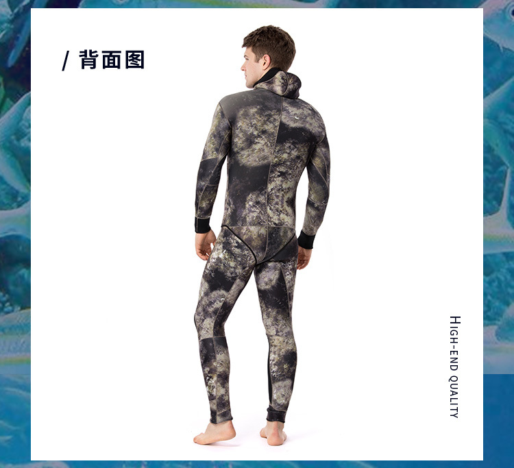 As a result, 3MM camouflage fishing wetsuit split wetsuit for men and women warm and cold clothes semi-dry types