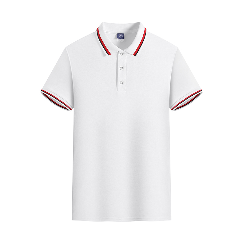 Pure Color Cotton Lapel Short Sleeve Men and Women White Work Clothes T-shirt Printing Advertising Shirt Logo Embroidery Customization
