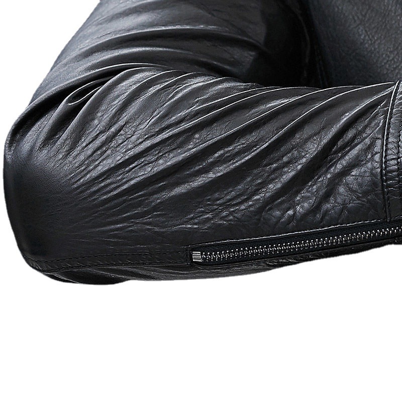 202 Autumn New Haining Sheep Genuine Leather Clothes Men&#039;s Slim Single Leather Jacket Casual Suit Collar Coat Fashion