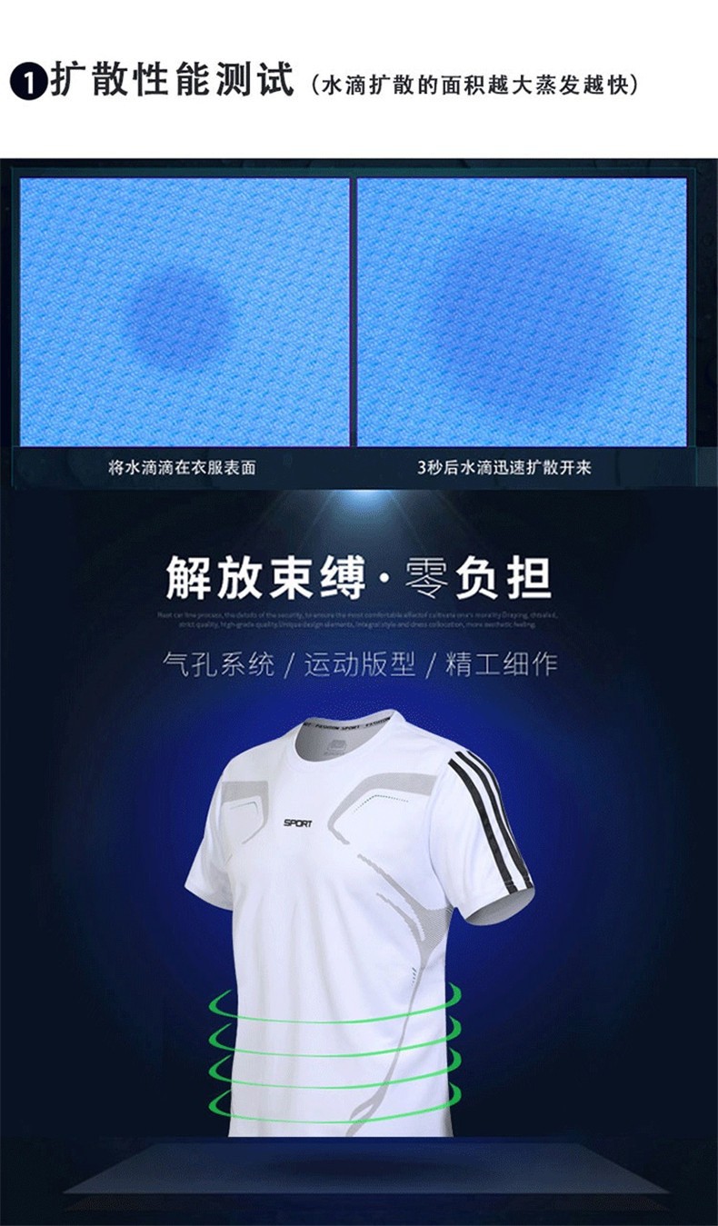 Men's plus Size Short Sleeve Tshirt Men's Summer Loose Casual Fitness Running Basketball Quick Drying Clothes