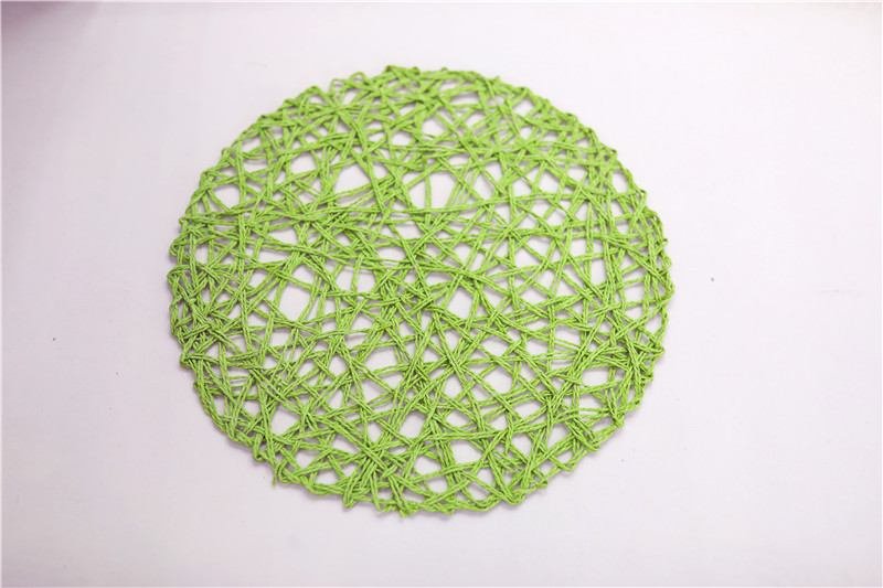 Pure manual knitting double wooden paper table mat circular knitting mat straw rope net mat paper random mat shooting props Pure manual knitting double wooden paper table mat circular knitting mat straw rope net mat paper random mat shooting props