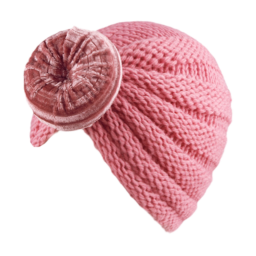 New European and American Children's Woolen Cap Knitted Fabric Pleated Bun Male and Female Baby Indian Hat Turban Hat New European and American Children's Woolen Cap Knitted Fabric Pleated Bun Male and Female Baby Indian Hat Turban Hat