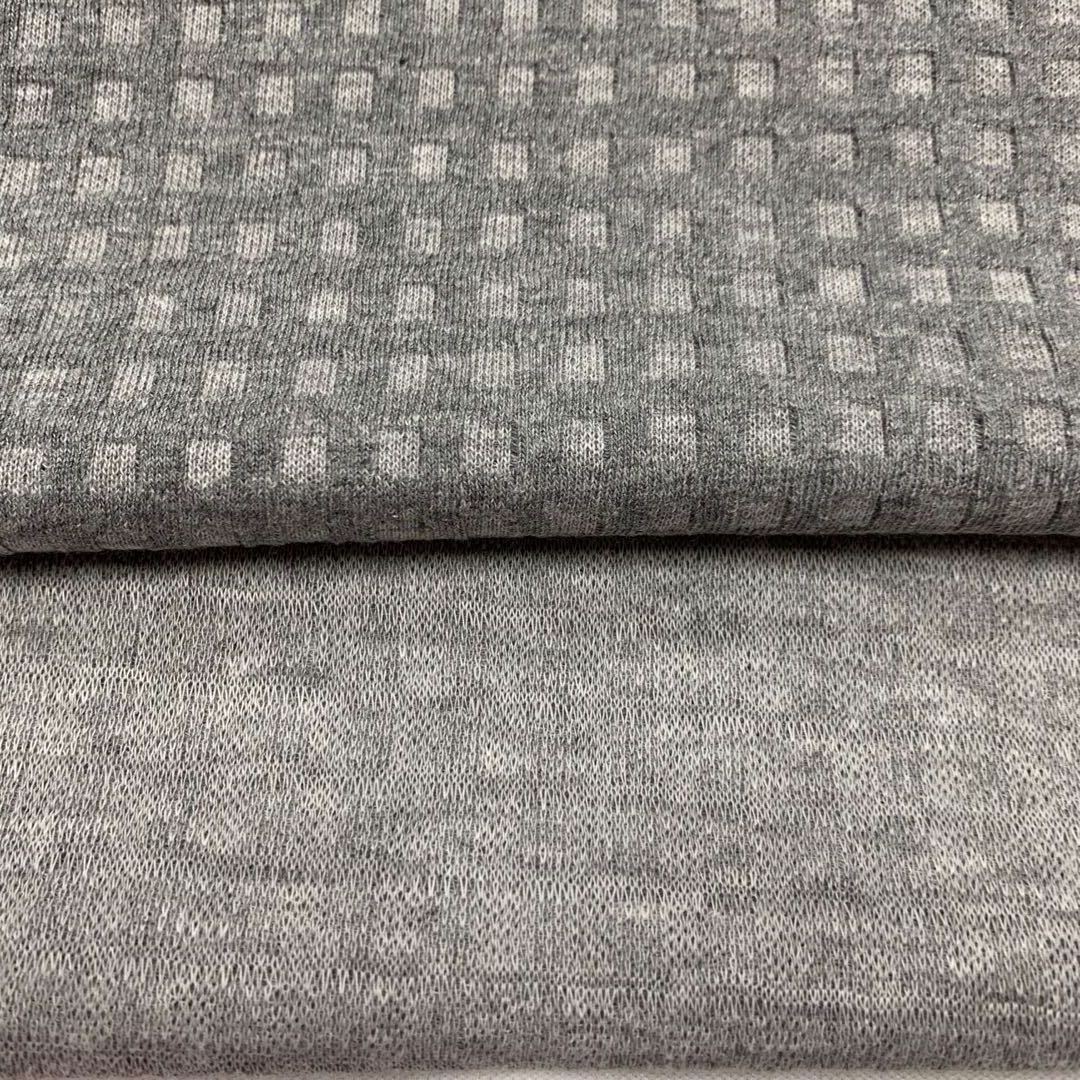 Manufacturers Supply CVC Heather Gray Large Plaid Waffle T-shirt Pajamas Knitted Fabric