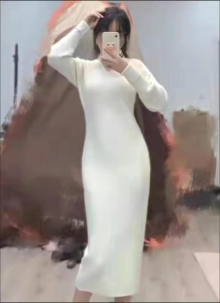 White Knitted Fabric Dress for Women Autumn and Winter Long Long Dress Underdress 2022 New Elegant Inner Match Sweater Skirt White Knitted Fabric Dress for Women Autumn and Winter Long Long Dress Underdress 2022 New Elegant Inner Match Sweater Skirt