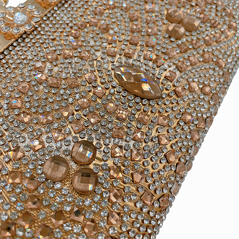 Classic Rhinestone Handbag Single-Sided Diamond Princess Bag Dinner Dress Garment Bag Night Show Brief Case Can Hold Mobile Phone Lipstick Classic Rhinestone Handbag Single-Sided Diamond Princess Bag Dinner Dress Garment Bag Night Show Brief Case Can Hold Mobile Phone Lipstick