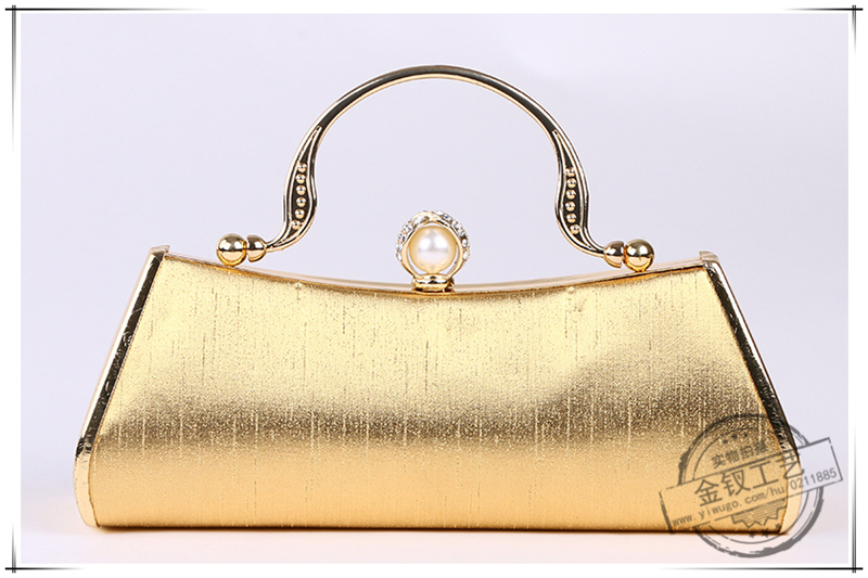 High-End Rhinestone-Encrusted Pearl Buckle Annual Party Banquet Dress Garment Bag Dinner Bag Princess Bag Pearl Rhinestone Single-Sided Diamond Handbag
