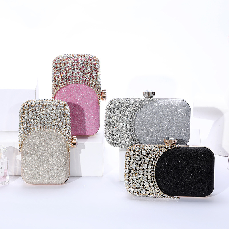 Internet Celebrity Diamond Evening Bag Women&#039;s Hand Holding Dress Garment Bag Disco Dancing Shiny Ladies Banquet Cheongsam Handbag Cosmetic Bag