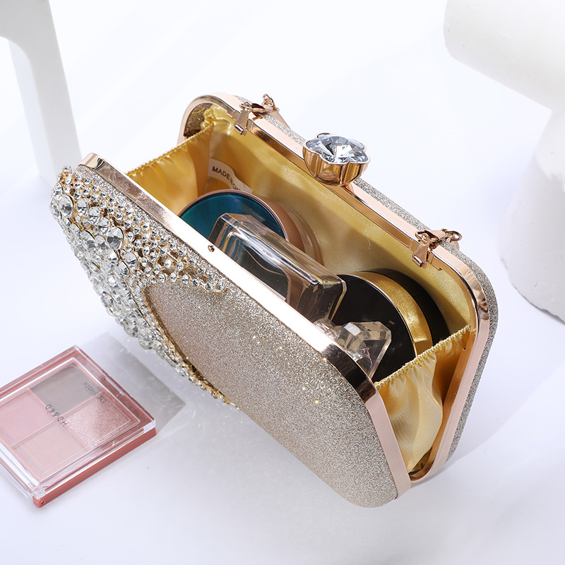 Internet Celebrity Diamond Evening Bag Women&#039;s Hand Holding Dress Garment Bag Disco Dancing Shiny Ladies Banquet Cheongsam Handbag Cosmetic Bag