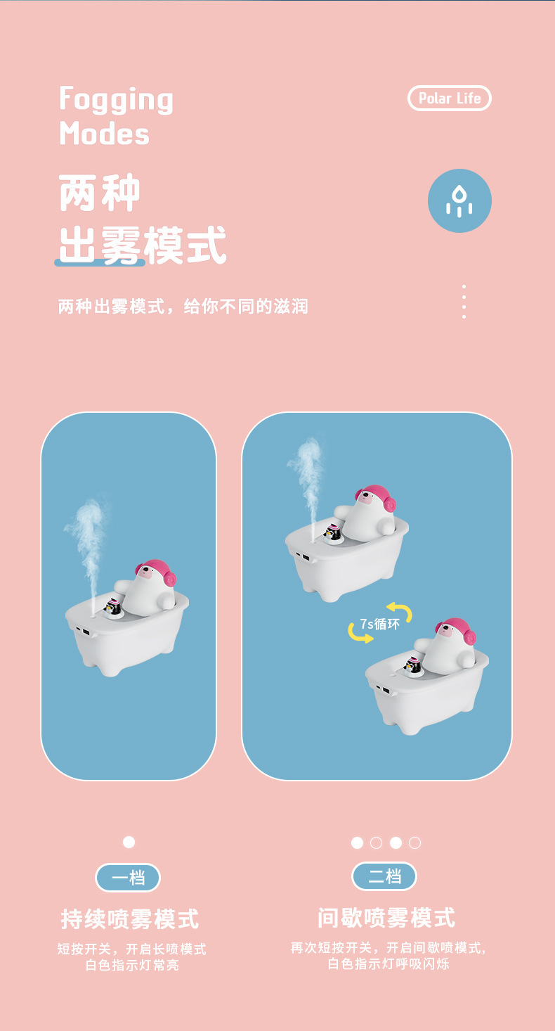 2021 New Polar Species Adorable Pet Hot USB Home Office Bathtub Bath Bear Humidifier 2021 New Polar Species Adorable Pet Hot USB Home Office Bathtub Bath Bear Humidifier