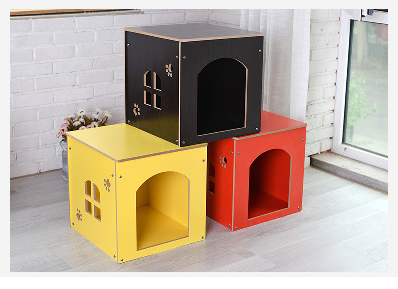Pet Plug-in Shoe Changing Stool Removable and Washable Four Seasons Pet House Wooden Pet Nest Storage Doghouse Cathouse Rabbit Cage