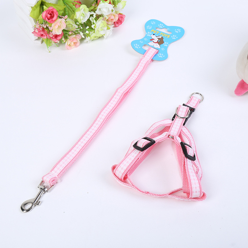Love is still pet wholesale spot pet rope grid patch cloth with chest and back dog leash manufacturers direct sales