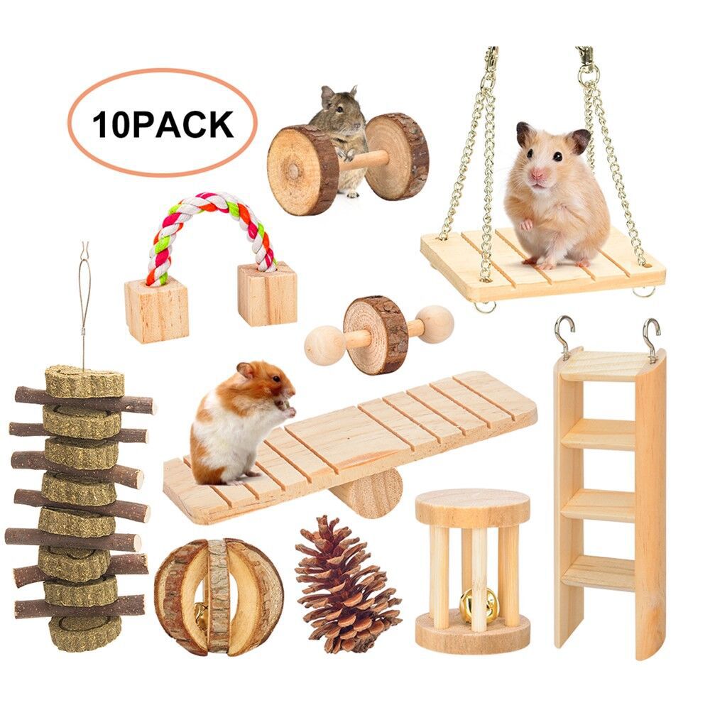 Amazon Hot Sale Popular Pet Toy Hamster Rabbit Guinea Pig Parrot Playing Molar Supplies Combination Set