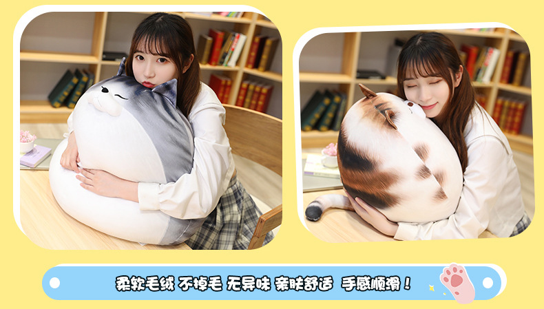 Japanese Cute Pet Cat Egg Cat Doll Plush Toy Bed Sleeping Super Soft Big Pillow Doll