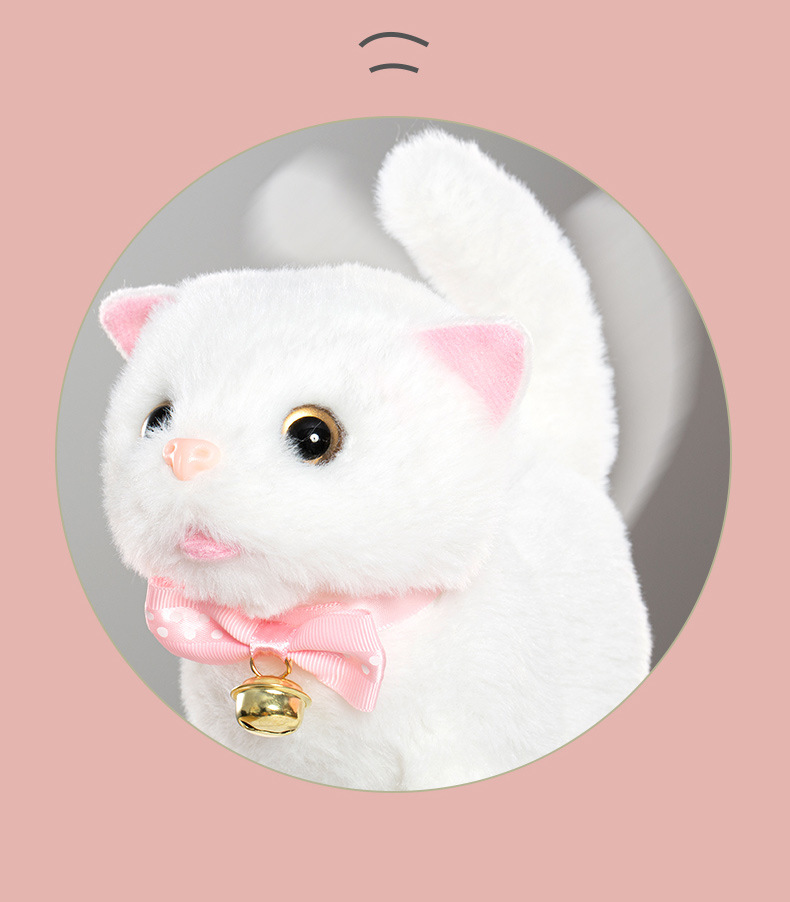 Simulation Cat Plush Toy Electric Walking Cute Pet Garfield Figurine Doll Girls and Children