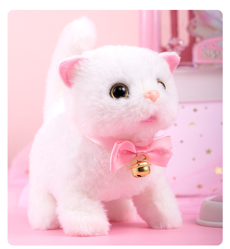 Simulation Cat Plush Toy Electric Walking Cute Pet Garfield Figurine Doll Girls and Children