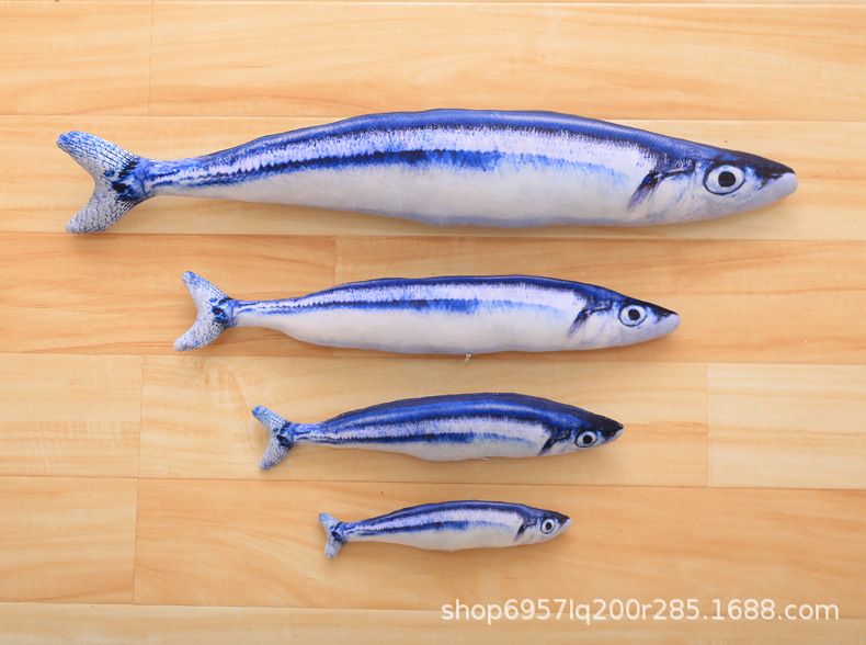 Factory Wholesale Plush Simulated Fish Pet Cat Toy Catnip Cat Teaser Cat Doll Pillow Spot Straight Hair