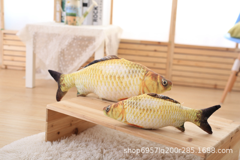 Factory Wholesale Plush Simulated Fish Pet Cat Toy Catnip Cat Teaser Cat Doll Pillow Spot Straight Hair