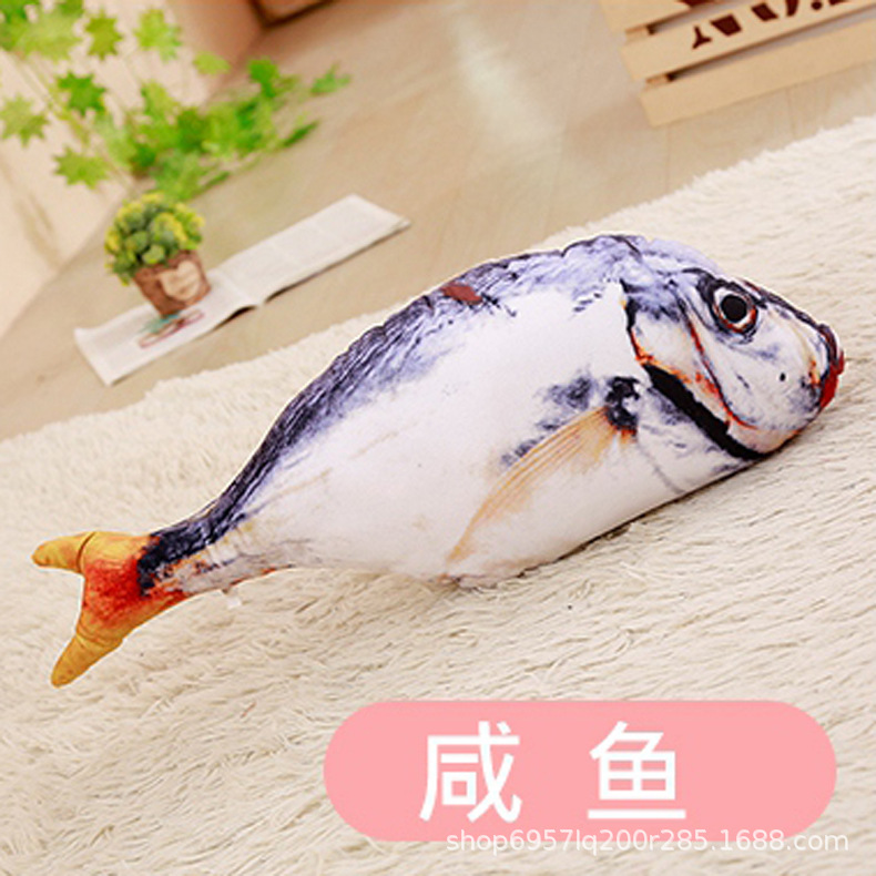 Factory Wholesale Plush Simulated Fish Pet Cat Toy Catnip Cat Teaser Cat Doll Pillow Spot Straight Hair