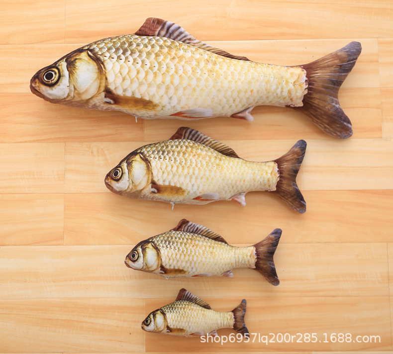 Factory Wholesale Plush Simulated Fish Pet Cat Toy Catnip Cat Teaser Cat Doll Pillow Spot Straight Hair