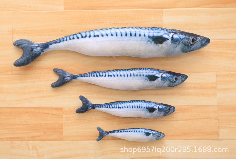 Factory Wholesale Plush Simulated Fish Pet Cat Toy Catnip Cat Teaser Cat Doll Pillow Spot Straight Hair