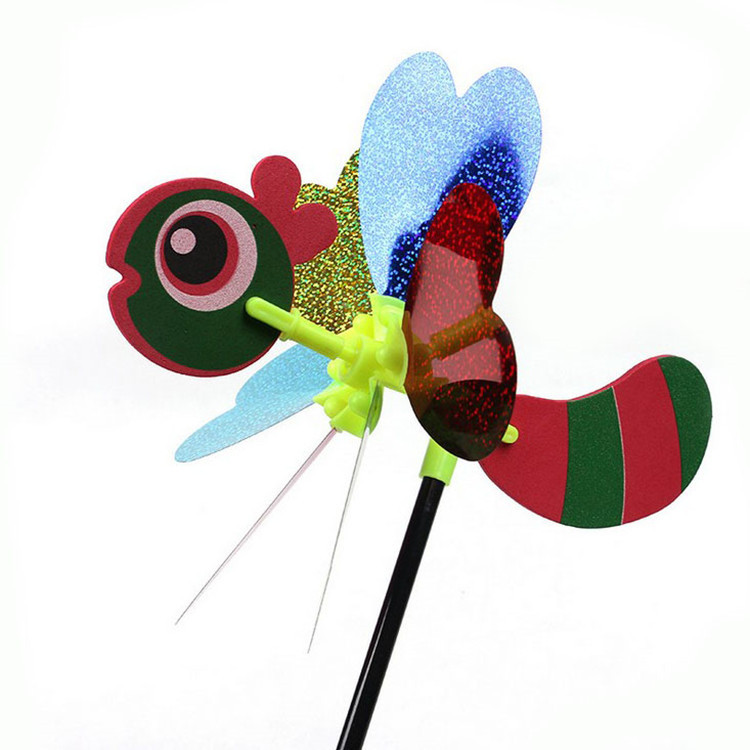 Environmental PET toy small windmill cute cartoon insect manufacturers supply outdoor decoration windmill hot sale
