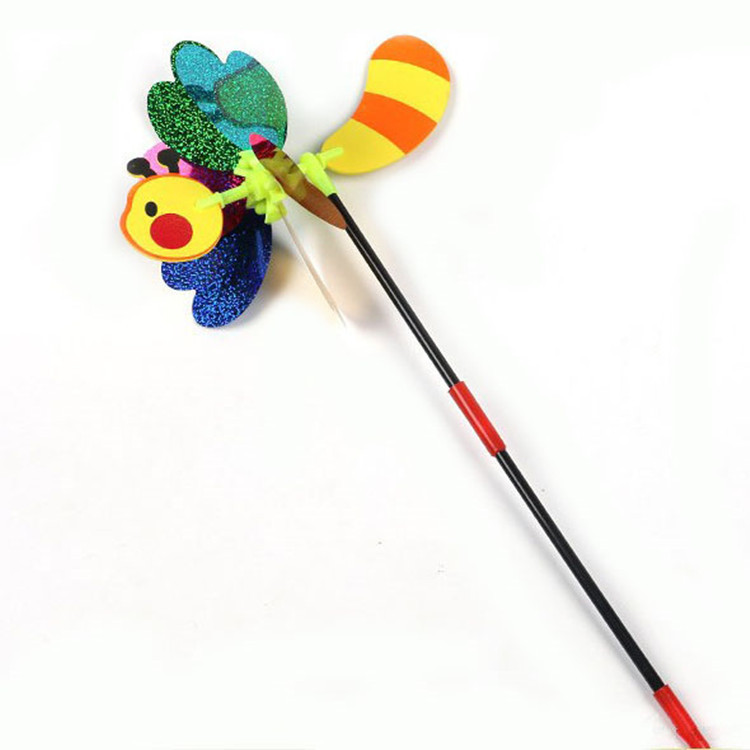 Environmental PET toy small windmill cute cartoon insect manufacturers supply outdoor decoration windmill hot sale