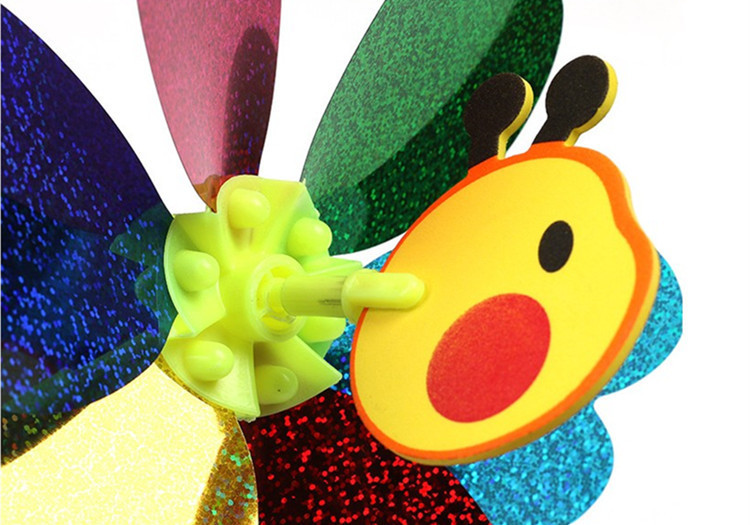 Environmental PET toy small windmill cute cartoon insect manufacturers supply outdoor decoration windmill hot sale