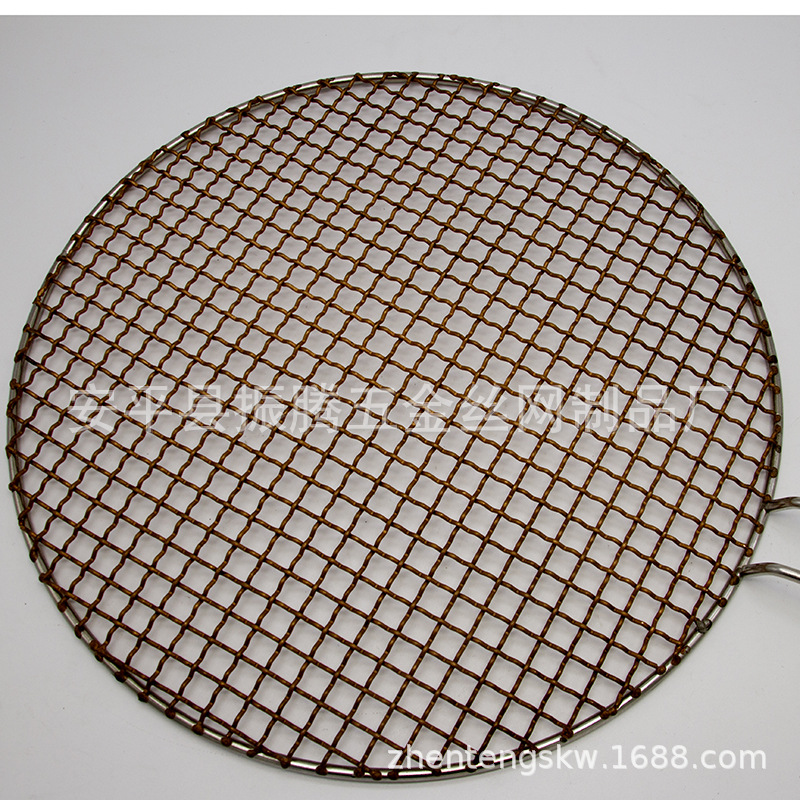 Factory Custom round Edge Disposable Barbecue Mesh Korean Barbecue Net Stainless Steel Mesh Barbecue Grate