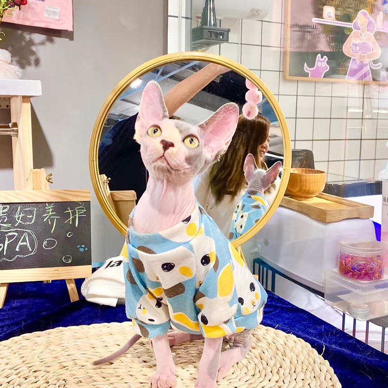 Customized New Cartoon Pet Clothes Fleece-Lined Two-Leg Sweater Autumn and Winter Pullover Pet Dog Clothes Cat Clothes