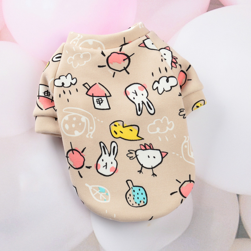Customized New Cartoon Pet Clothes Fleece-Lined Two-Leg Sweater Autumn and Winter Pullover Pet Dog Clothes Cat Clothes