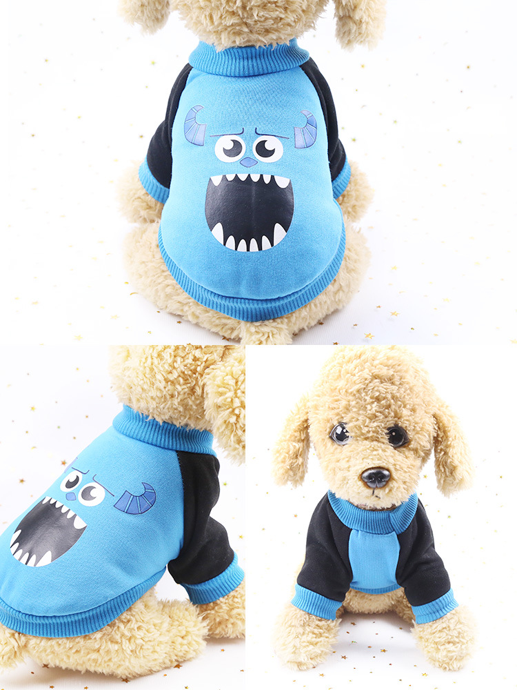 New Dog Clothes Spring and Autumn Winter Teddy Pet Supplies Cartoon Cute Cat Sweater Golden Retriever Big Dog Clothing