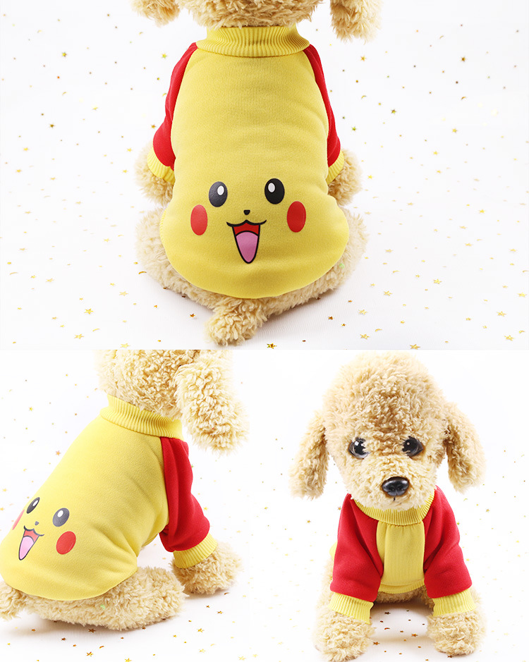New Dog Clothes Spring and Autumn Winter Teddy Pet Supplies Cartoon Cute Cat Sweater Golden Retriever Big Dog Clothing